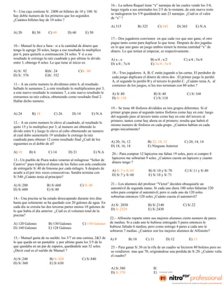 Practica de 4 operaciones (1º secundaria)