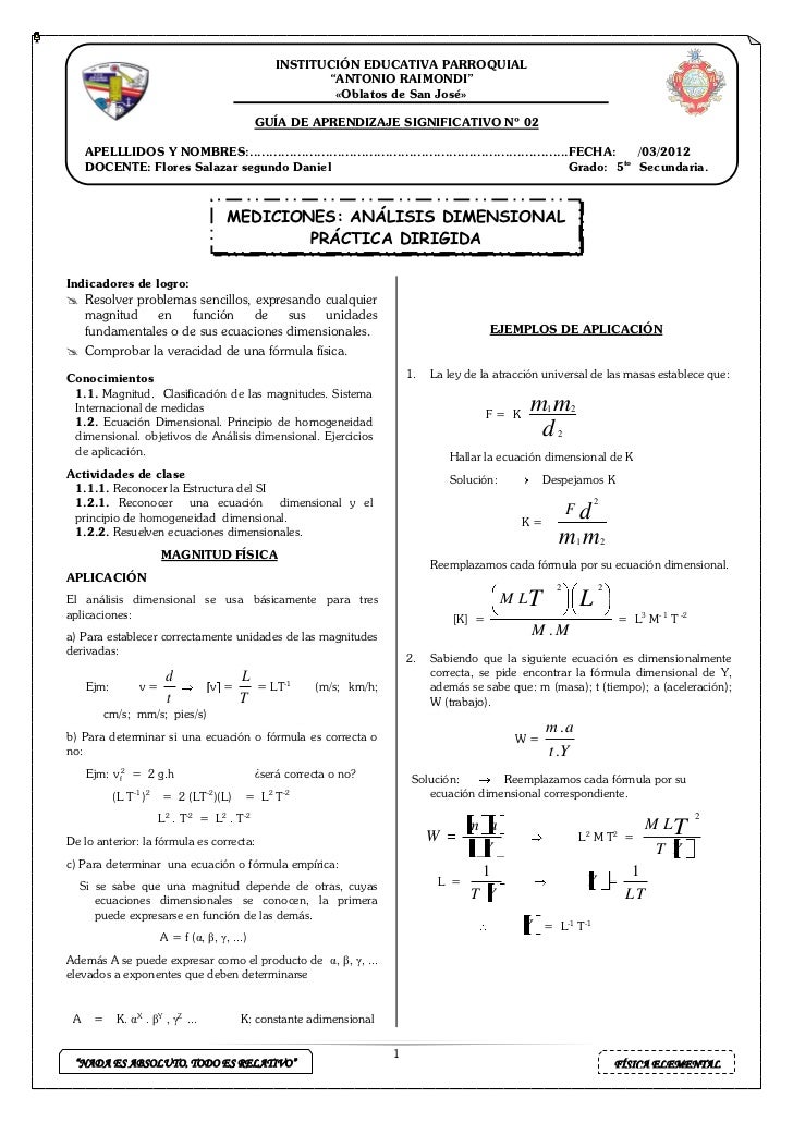Practica de analisis dimensional