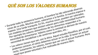 Qué son los valores Humanos

 