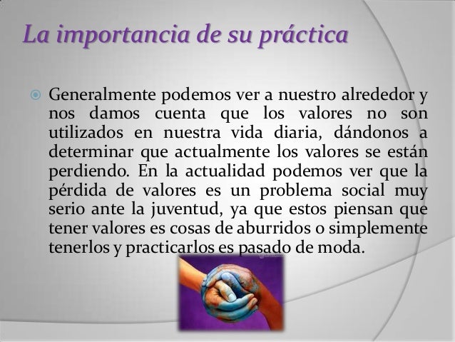 Practica de los valores humanos