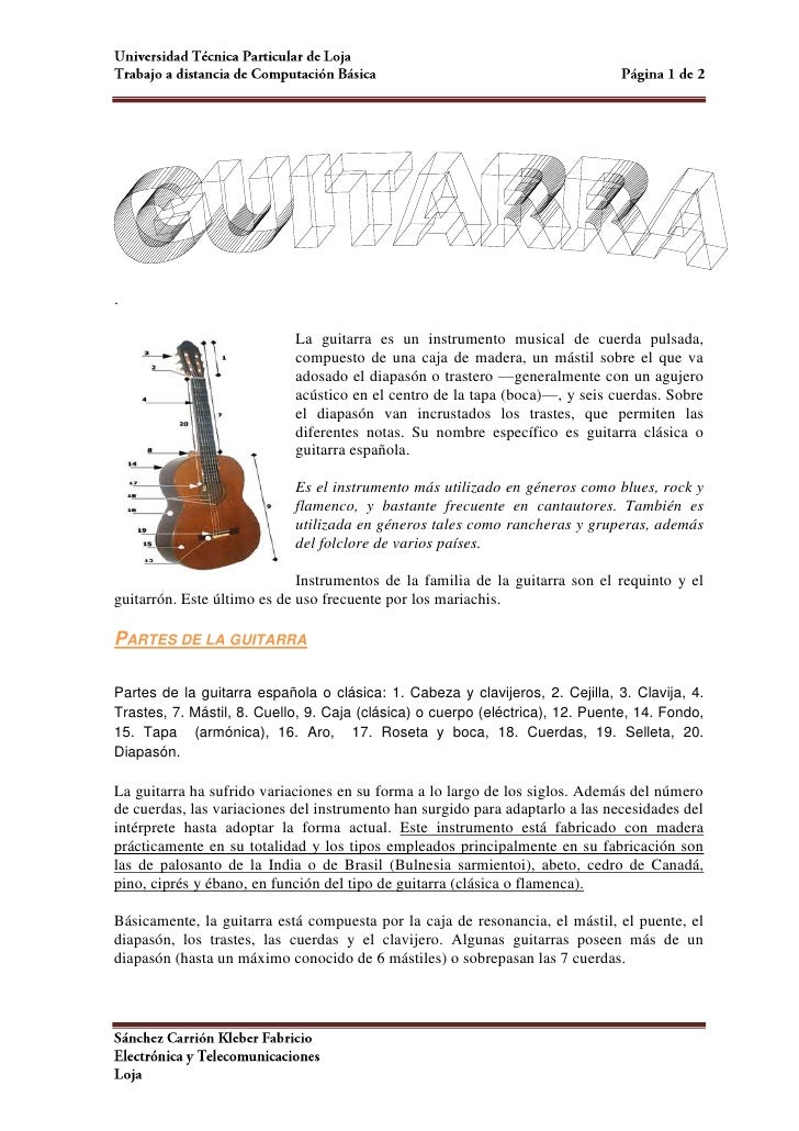 partes de la guitarra y algo mas