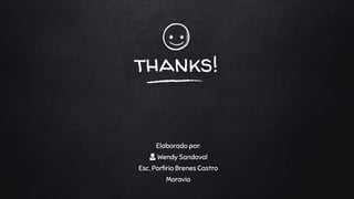 thanks!
Elaborado por:
👩 Wendy Sandoval
Esc. Porfirio Brenes Castro
Moravia
 