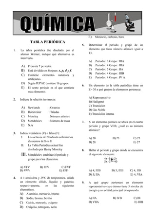 PRÁCTICA DIRIGIDA DE TABLA PERIÓDICA