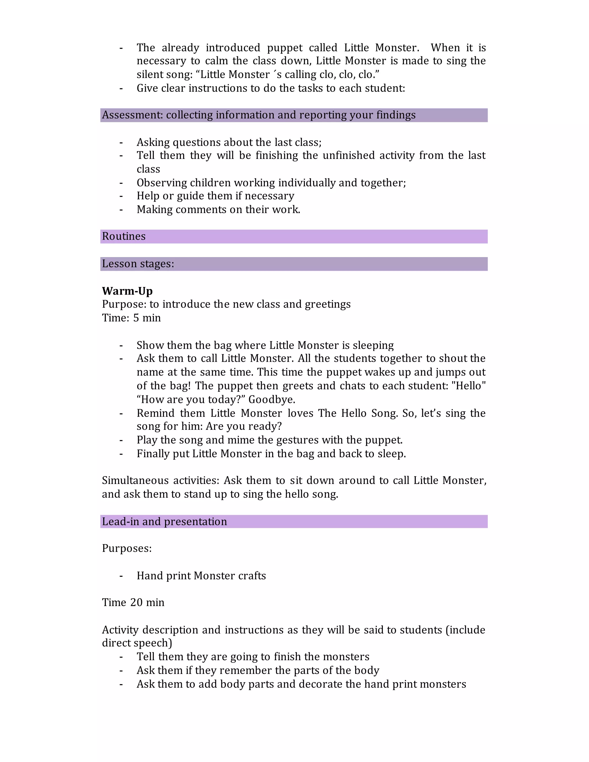 Practica Docente I González Soledad - Lesson plan 2 | DOC