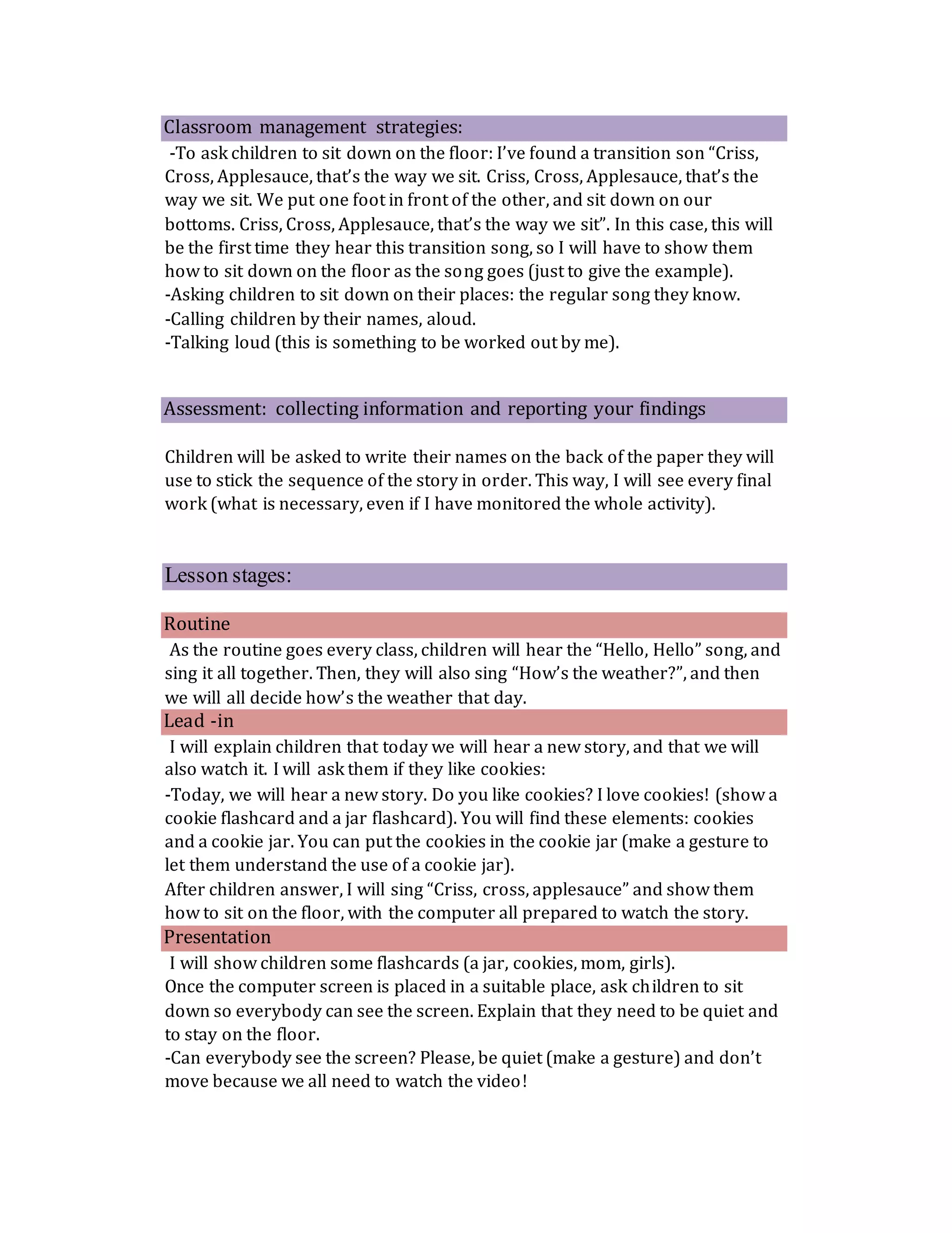 Practica docente I lesson plan 2 corrected- Medina Keila Belen | DOCX