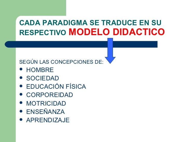 paradigma, modelos, teoria de la educacion fisica