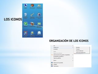 LOS ICONOS 
ORGANIZACIÓN DE LOS ICONOS 
 
