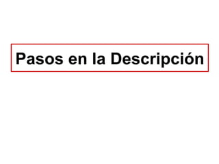 Pasos en la Descripción 