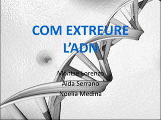 COM EXTREURE
   L’ADN
   Montse Lorenzo
    Aida Serrano
   Noelia Medina
 