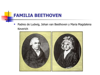 FAMILIA BEETHOVEN Padres de Ludwig, Johan van Beethoven y Maria Magdalena Keverich   