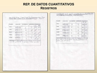 REP. DE DATOS CUANTITATIVOS
          REGISTROS
 