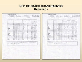 REP. DE DATOS CUANTITATIVOS
          REGISTROS
 