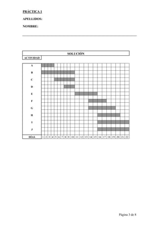 PRÁCTICA 1

APELLIDOS:

NOMBRE:




                             SOLUCIÓN
ACTIVIDAD

    A

    B

    C

    D

    E

    F

    G

    H

    I

    J

   DÍAS      1 2 3 4 5 6 7 8 9 10 11 12 13 14 15 16 17 18 19 20 21 22




                                                              Página 3 de 8
 