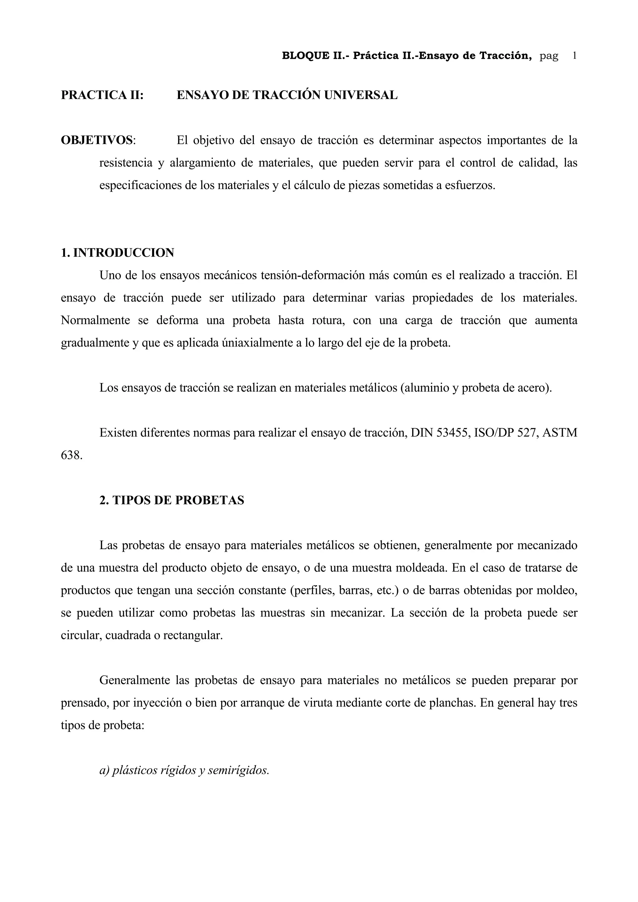 Practica ii traccion | PDF
