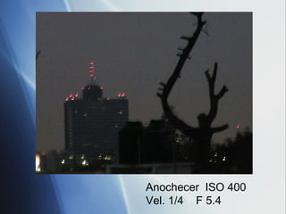 Anochecer  ISO 400 Vel. 1/4  F 5.4 