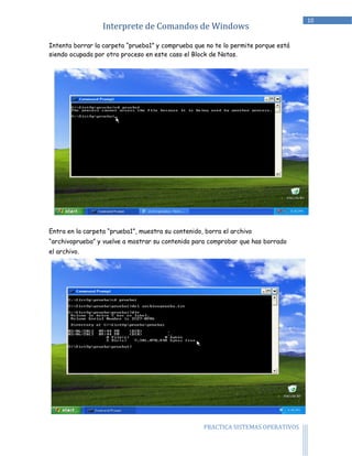 Practica interprete de comandos de windows | PDF