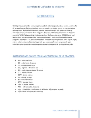 Practica interprete de comandos de windows | PDF