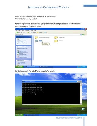 Practica interprete de comandos de windows | PDF