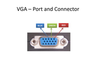 VGA – Port and Connector
BLUE

GREEN

RED

 