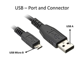 USB – Port and Connector

USB A

USB Micro B

 