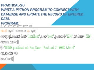 PRACTICAL-1 COMPUTER SCIENCE 403.p sql program df | PDF
