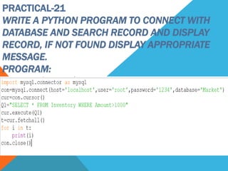 PRACTICAL-1 COMPUTER SCIENCE 403.p sql program df | PDF