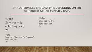 data type in php and its introduction to use | PPTX