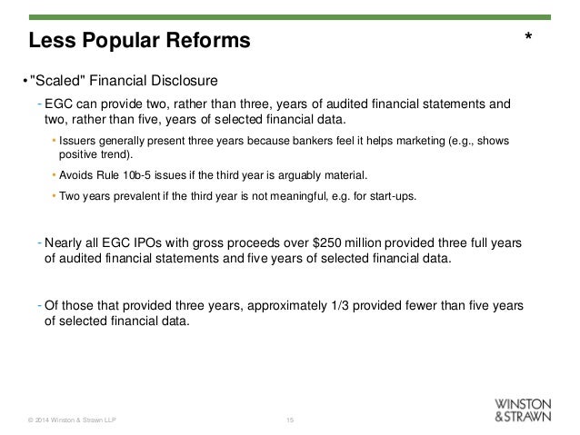 Junior issuer 2 years audited financial ipo