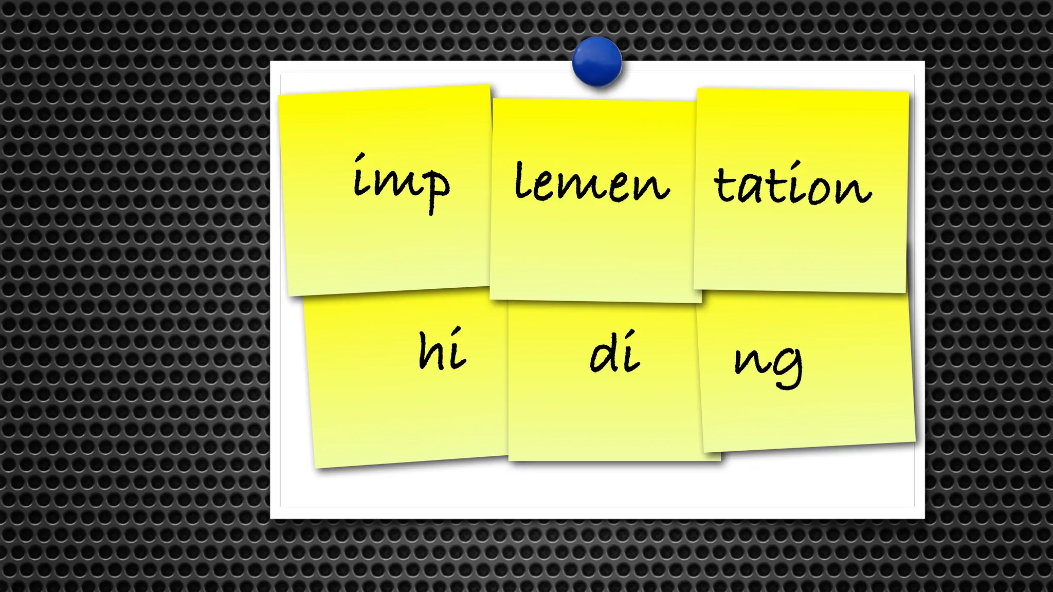 But how to make
sure nobody
accidentally uses
implementation
classes?
imp lemen tation
hi di ng
 