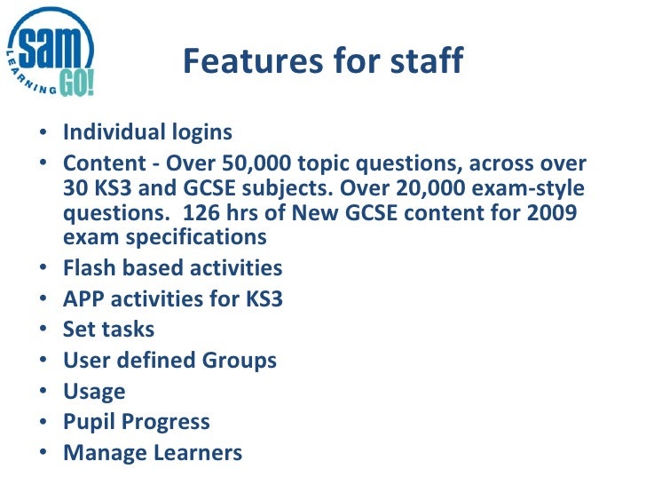 Practical Overview For Teachers S A M Learning G O