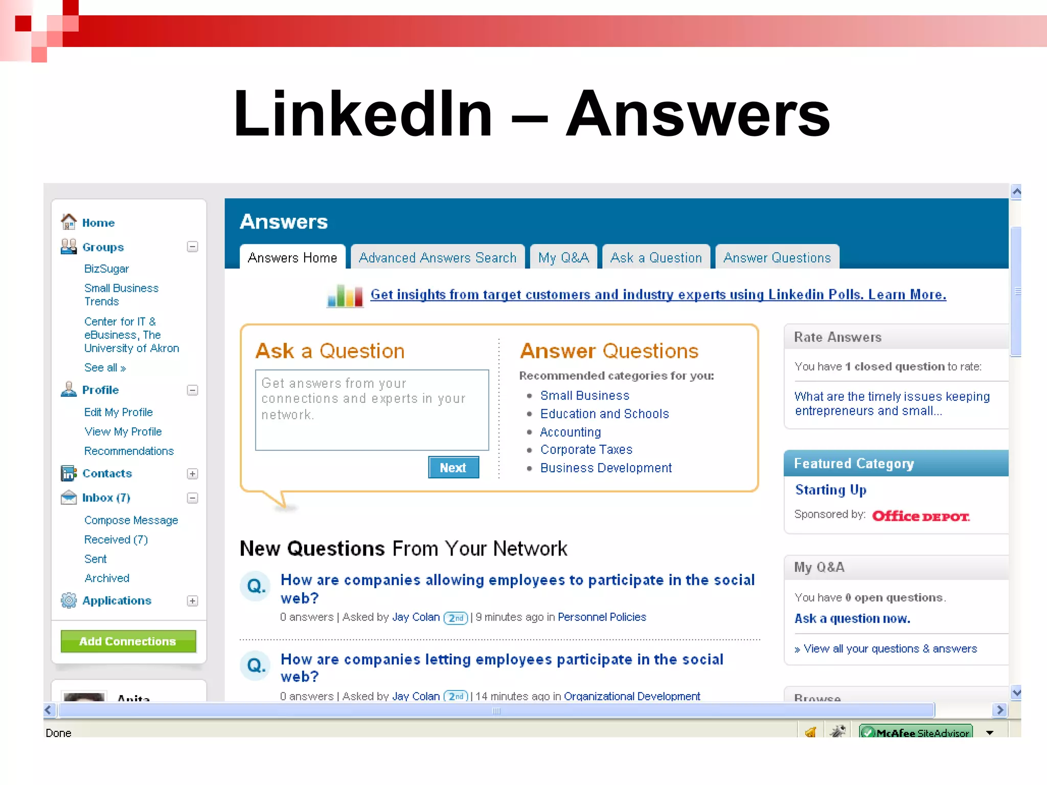 LinkedIn – Answers 