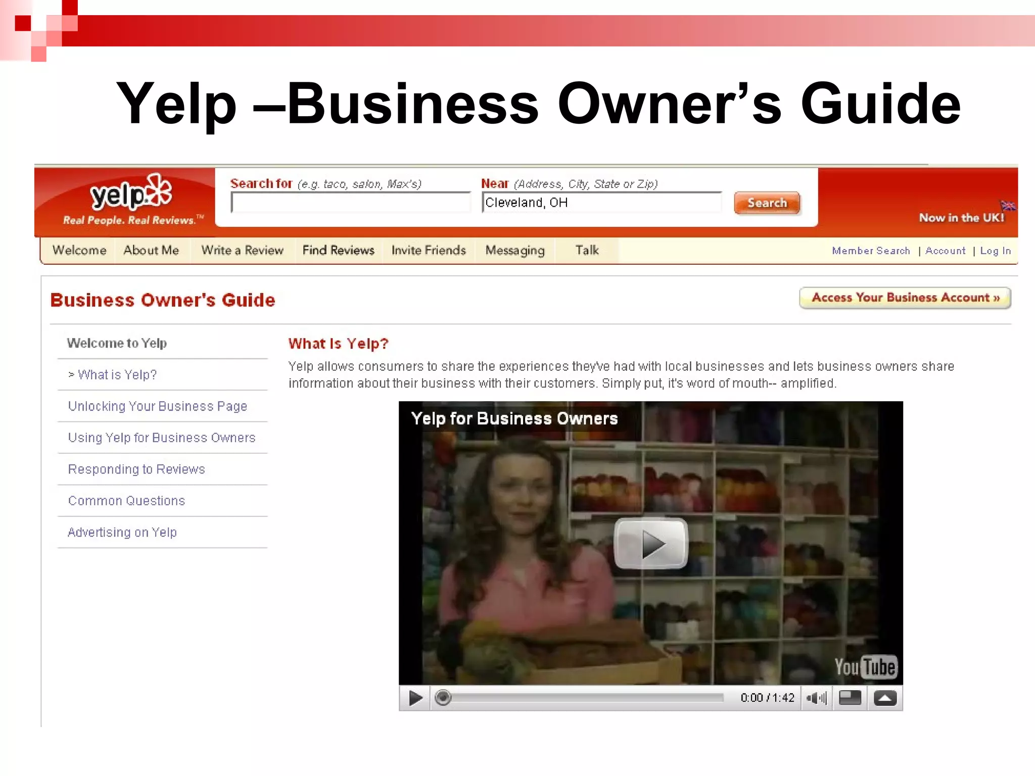 Yelp –Business Owner’s Guide 