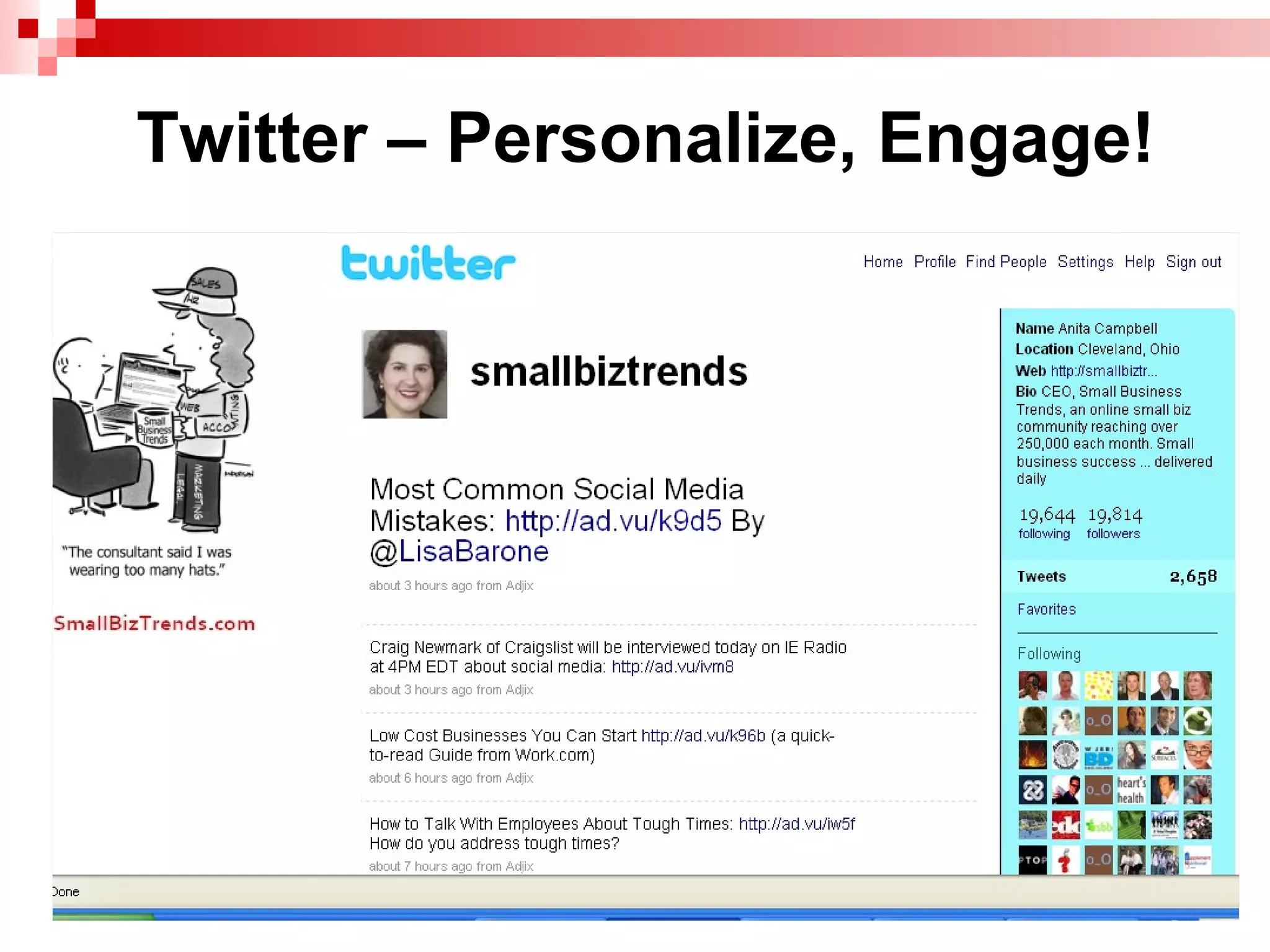 Twitter – Personalize, Engage! 
