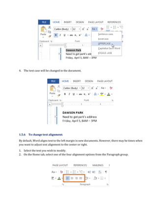 Microsoft Word Basic Features | PDF