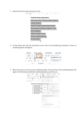 Microsoft Word Basic Features | PDF
