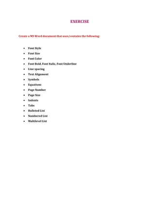 Microsoft Word Basic Features | PDF