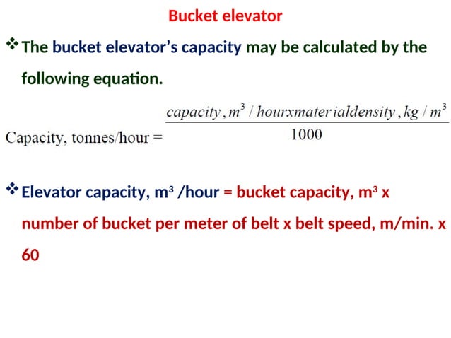 Practical 13 Determination of Capacity of a bucket conveyor and its ...