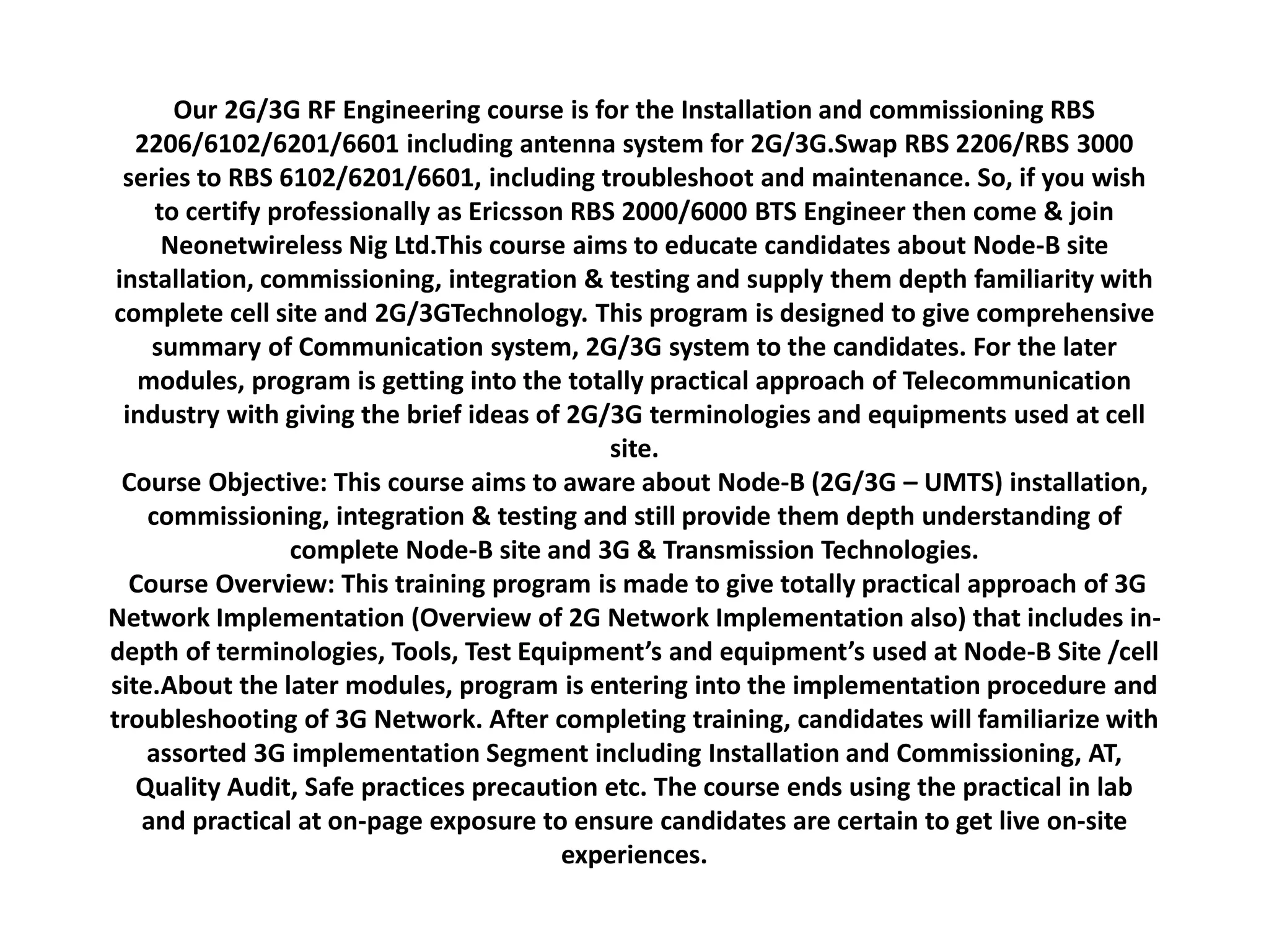 Practical 2 g and 3g rf engineering | PPTX
