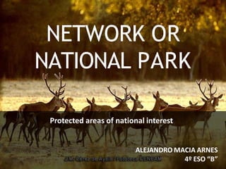 NETWORK OR
NATIONAL PARK
Protected areas of national interest
ALEJANDRO MACIA ARNES
4º ESO “B”
 