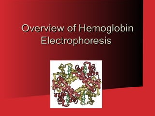 Overview of HemoglobinOverview of Hemoglobin
ElectrophoresisElectrophoresis
 