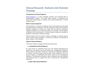 Practical and  advanced clinical research course