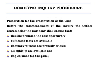 Domestic Inquiry Guide.pdf Practical Approach In Handling Domestic Inquiry | PPTX