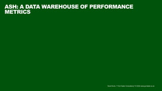David Kurtz, /*+Go-Faster Consultancy*/ © 2024 www.go-faster.co.uk
ASH: A DATA WAREHOUSE OF PERFORMANCE
METRICS
 
