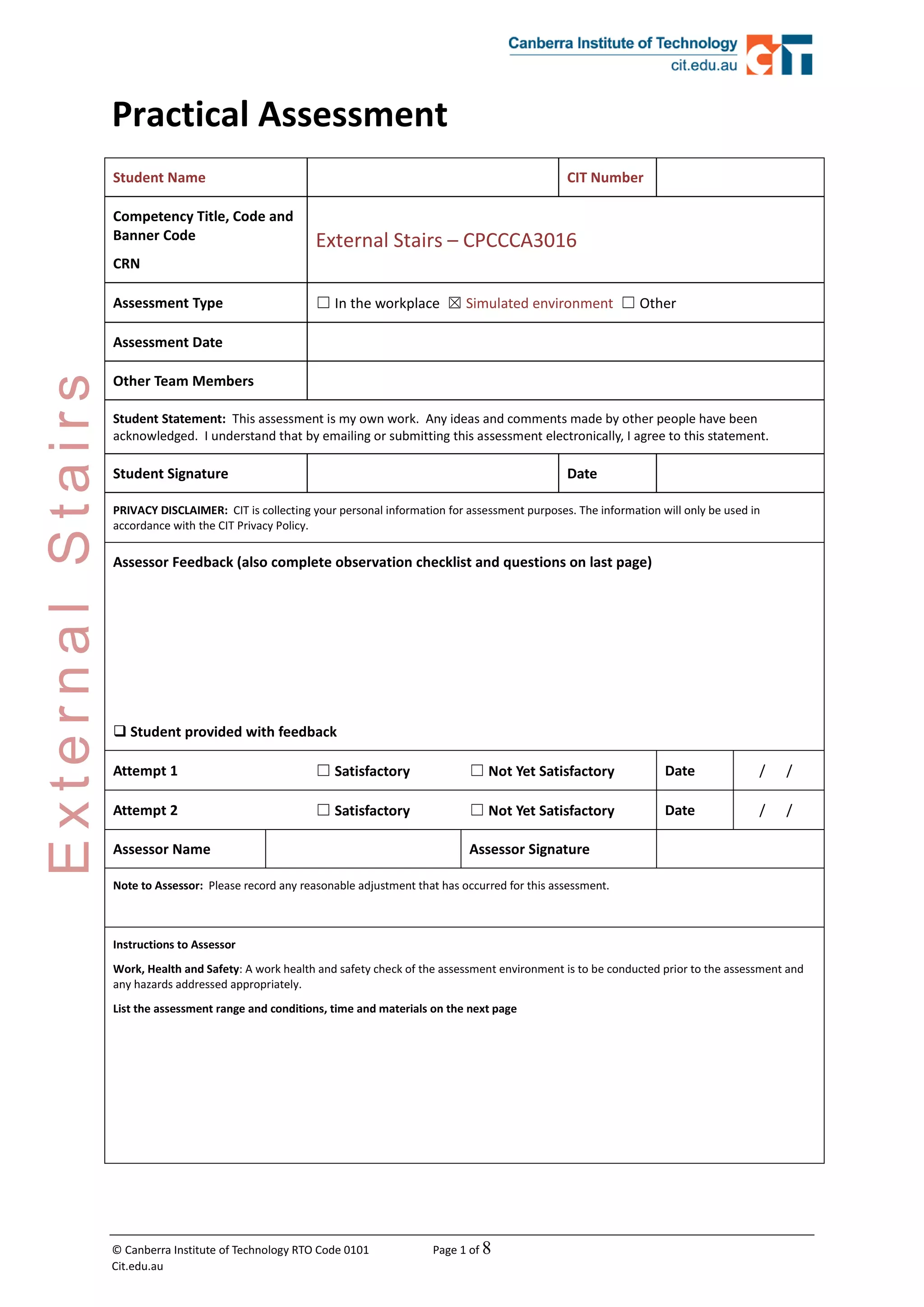 Practical Assessment_Full set of stairs with handrail.pdf | Resume ...