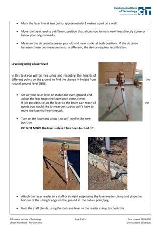 Practical Assessment - Apply Basic Levelling Procedures | DOCX