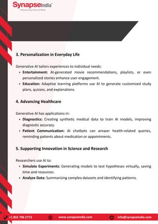 Explore the Practical Benefits of Generative AI in Modern Industries | PDF
