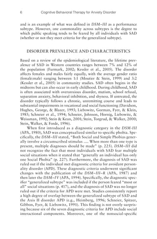 cognitive behavioral therapy for social anxiety disorder (CBT) | PDF