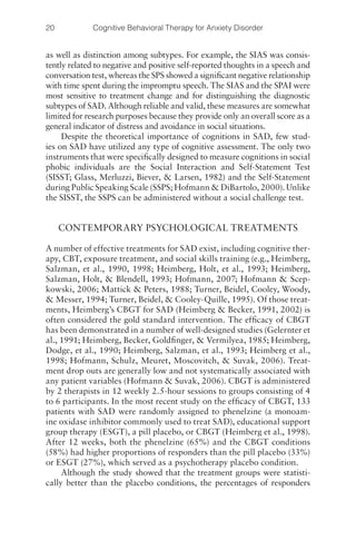cognitive behavioral therapy for social anxiety disorder (CBT) | PDF