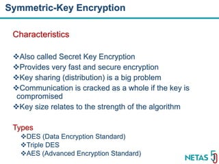 DEVOPS Zirvesi 2017
Characteristics
Also called Secret Key Encryption
Provides very fast and secure encryption
Key sharing (distribution) is a big problem
Communication is cracked as a whole if the key is
compromised
Key size relates to the strength of the algorithm
Types
DES (Data Encryption Standard)
Triple DES
AES (Advanced Encryption Standard)
Symmetric-Key Encryption
 