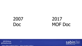 @EdDebug |
@DataDevOps
2007
Doc
2017
MOF Doc
 